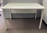 White Bench Leg Desk with Modesty Panel 1200 x 800