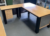Birdseye Maple Wooden Desk & Return