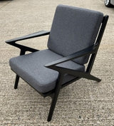 Grey & Black Wood Frame Chair