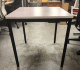Grey Mottled Black Round Leg Square Table