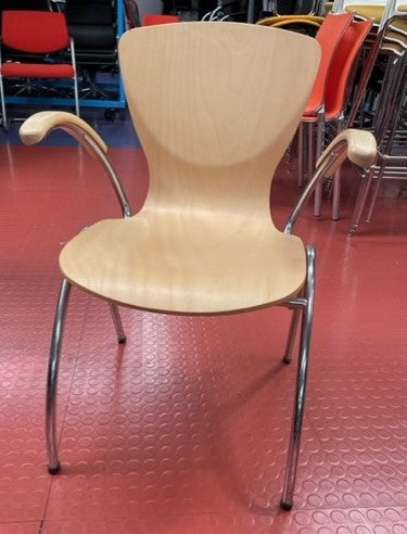 Wood & Chrome Frame Chair