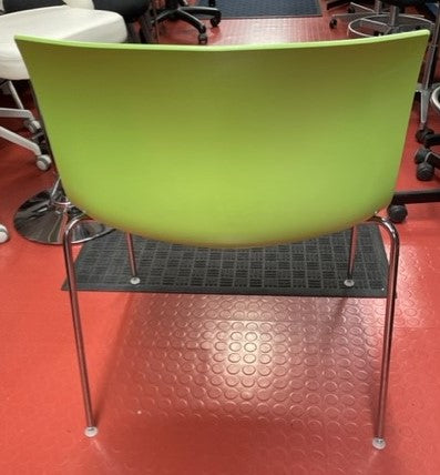 White & Lime Green Back Chrome Leg Chair