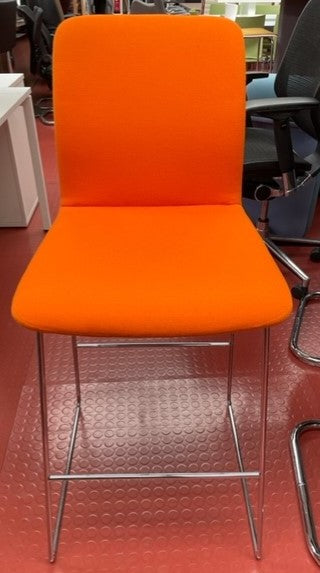 Orange Boss Design Upholstered High Stool