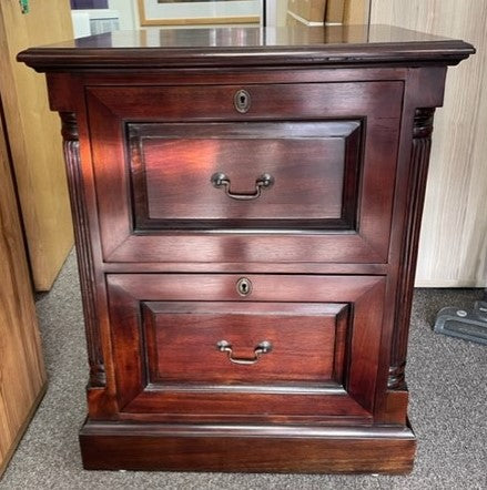 Rosewood 2 Draw Filing Cabinet
