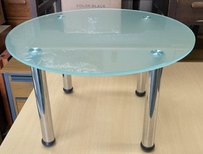 Glass Round Coffee Table & Chrome Legs