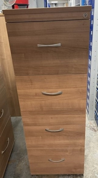 Oak Wood 4 Draw Filing Cabinet
