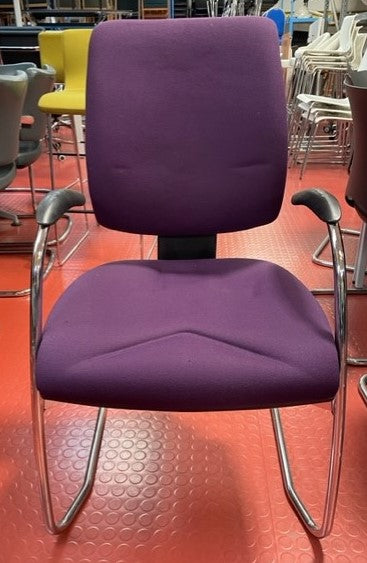 Purple & Chrome Frame High Back Chair