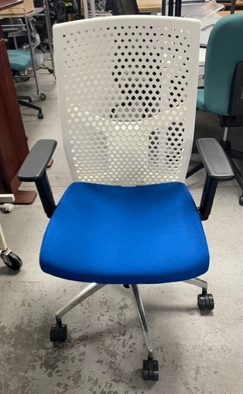 Sven Blue & White Perforated Back Op Chair
