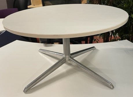 White & Chrome Base Coffee Table