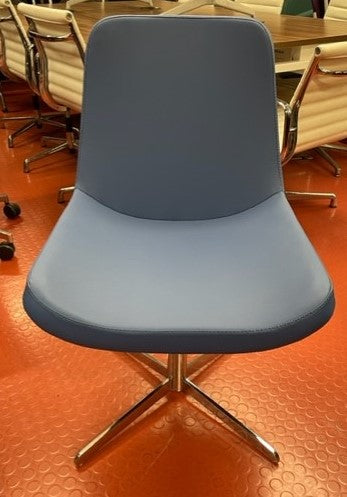 Blue Vinyl Swivel Chair