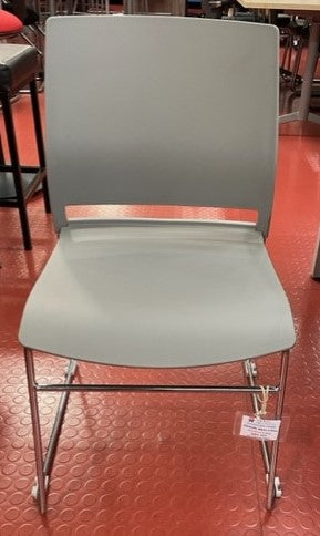 Grey & Chrome Frame Stacking Chair