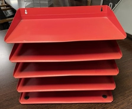 Red Metal 5 Tier In - Out Tray
