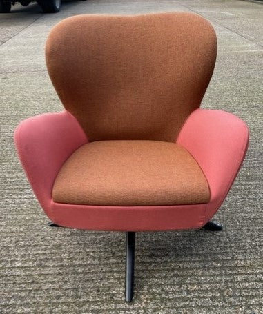 Salmon Pink & Rust Tub Chair