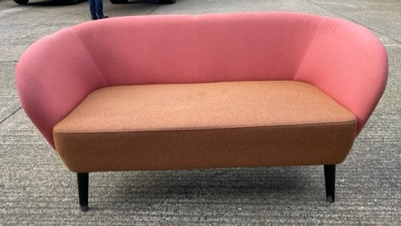 Salmon Pink & Rust 2 Seater Sofa