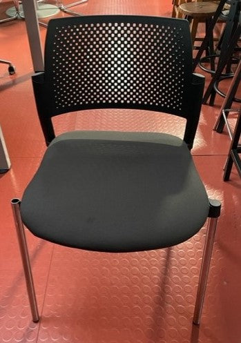 Black & Chrome Perforated Back Chair