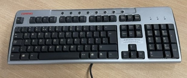 Compaq Black & Silver Computer Keyboard