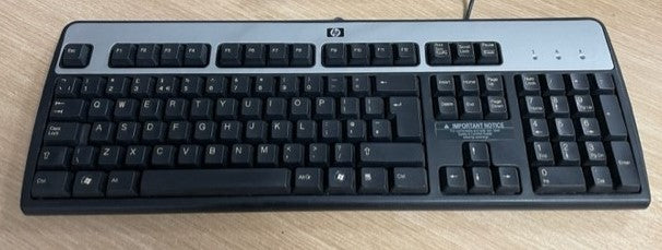 HP Black & Silver Computer Keyboard