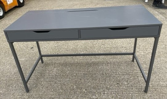 Dark Grey Desk with 2 Drawers