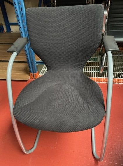 Orangebox Black Upholstered Patterned Grey Frame Chair