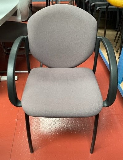 Grey & Black Round Arm Stacking Chair