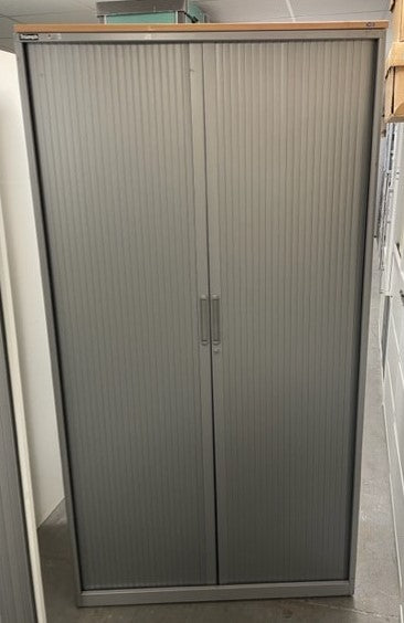 Triumph Grey 2 Door Tambour Storage Maple Top