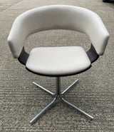 Allermuir Mollie Cream Leather & Black Wood Chair