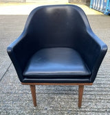 Stellar Works Black Leather & Wood Chair