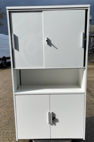 White Metal 4 Doors Storage Cabinet