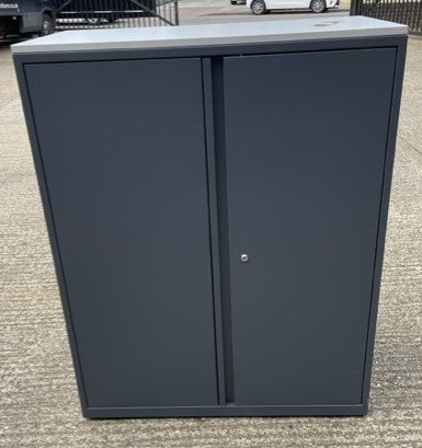 Bisley Dark Grey 2 Door Storage with Light Grey Top