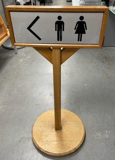 Wooden Freestanding Toilet Sign