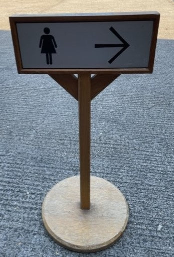 Wooden Freestanding Toilet Sign