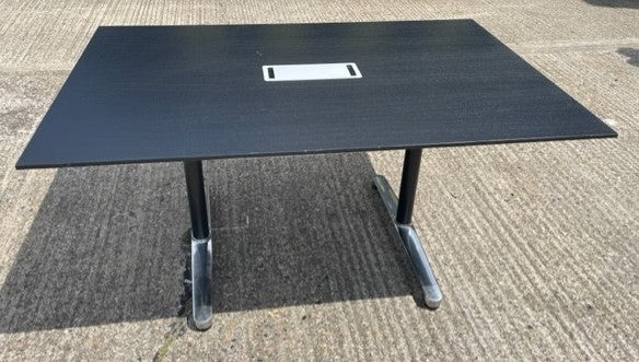 Black Boardroom Table with Power Moduel