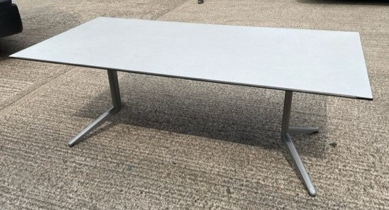 Light Grey Boardroom Table with Black Edge