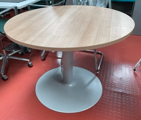 Oak Pedestal Base Table Grey Base 1000mm