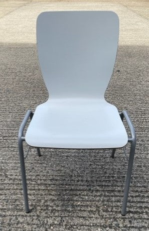 White Wood & Grey Leg Chair