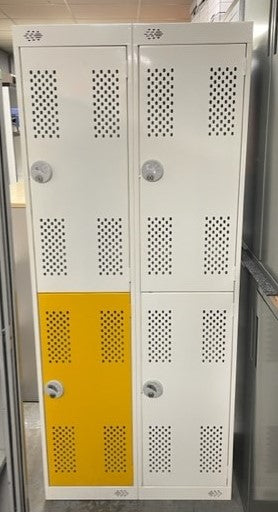 White & Orange 4 Door Locker