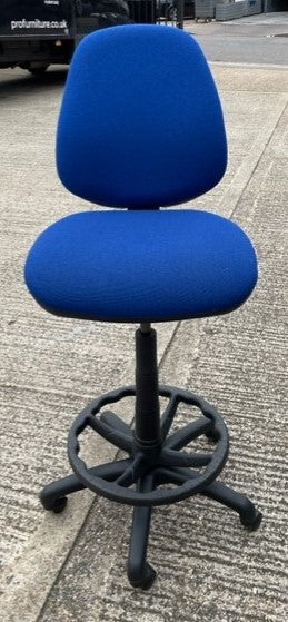 Blue Upholstered Draughtsman Chair
