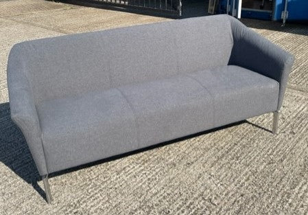 Grey & Chrome Feet 3 Seater Sofa