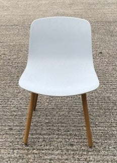 White & Wood 4 Leg Chair