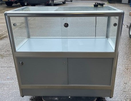 Glass Display Cabinet With Sliding Doors