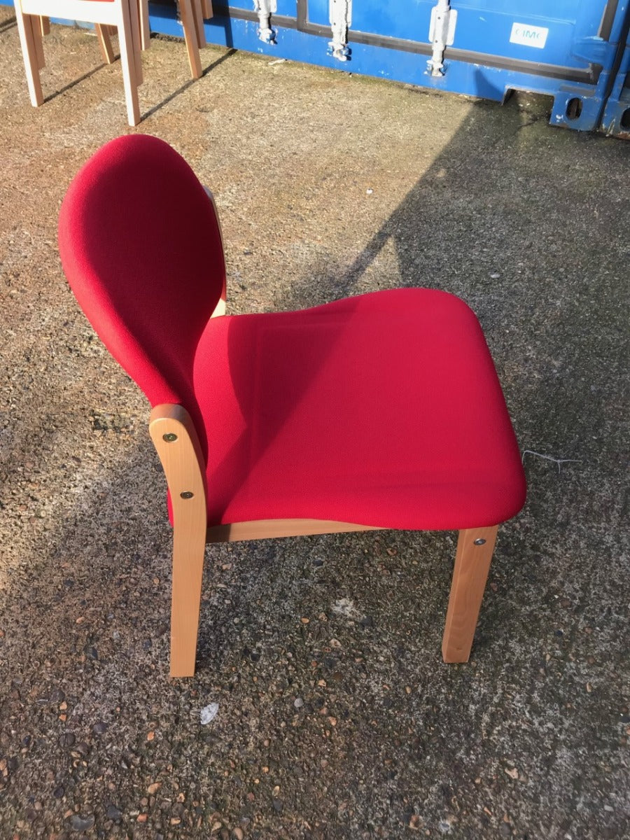 Red & Wooden Meeting Chair