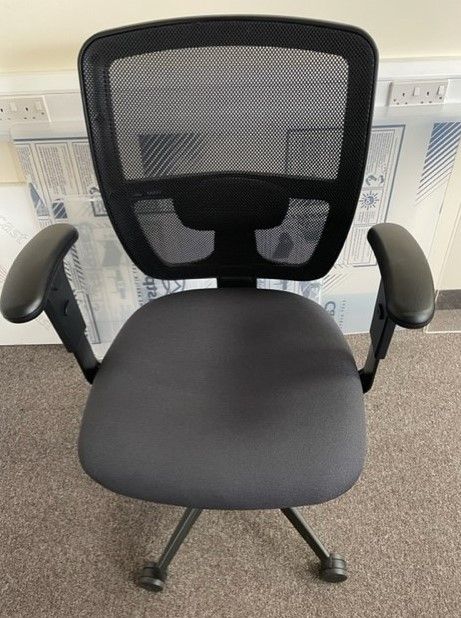 Grey Seat Black Mesh Back Operator Chair