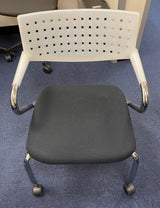 Vitra Black & White Back Visitor Chair on Wheels
