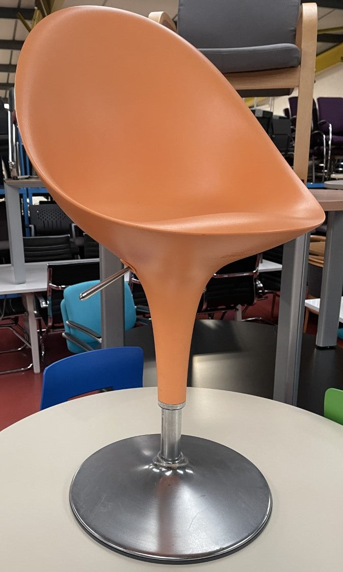 Orange Swivel Chair Chrome Base