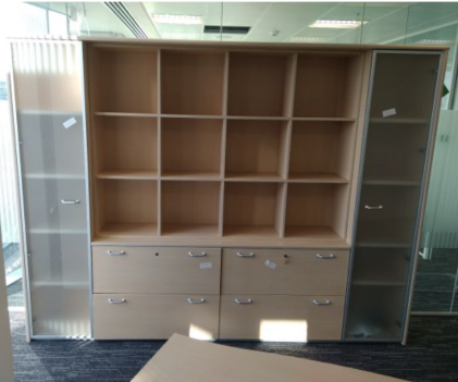 Beach Storage Unit with Glass Cabinets