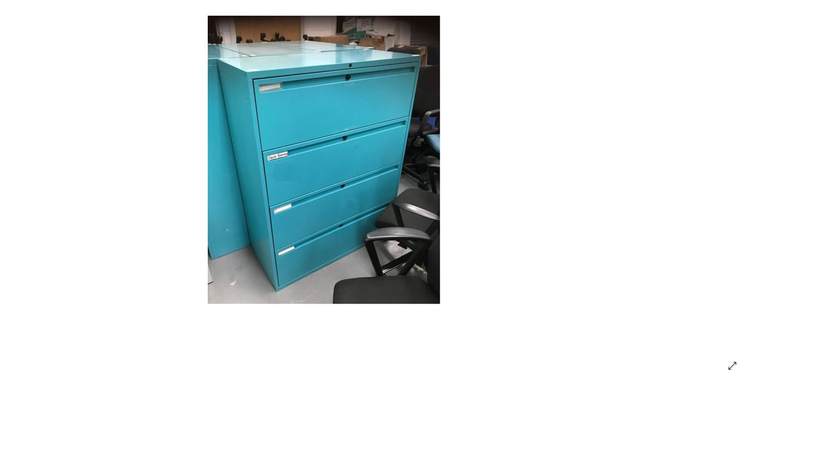 4 Drawer Metal Side Filer Turquoise
