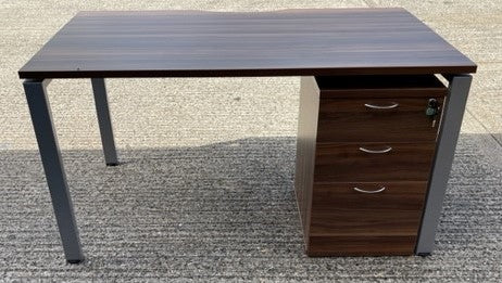 Single Bench Straight Desk + Pedestal