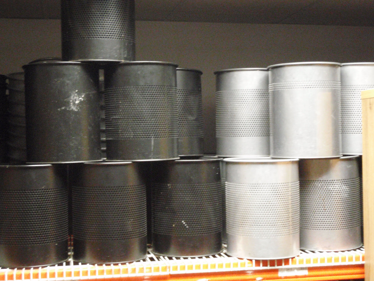 Black or Silver Perforated Metal Waste Bins