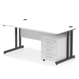 Bundle Deal - Straight Desk + 2 Drawer Pedestal & Chair