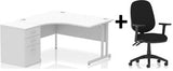 Bundle Deal - Crescent Desk + Desk High Pedestal & Chair (dyn)